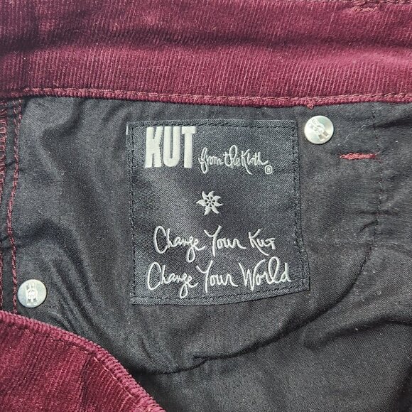 Kut From The Kloth Diana Corduroy Skinny Jeans Womens 4P Red Pants Petite OO02X - Picture 5 of 9